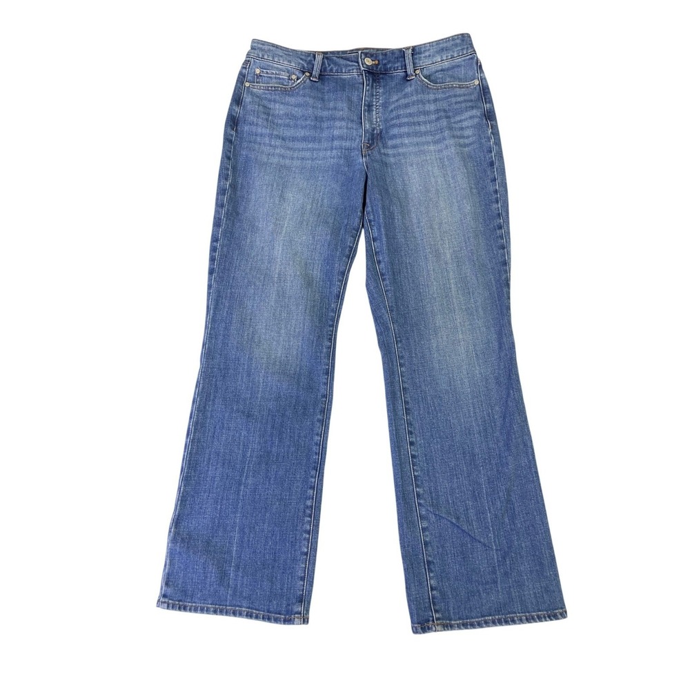 Talbots Curvy Barely Boot Jeans 12 Serena Wash Blue Denim Stretch Pants